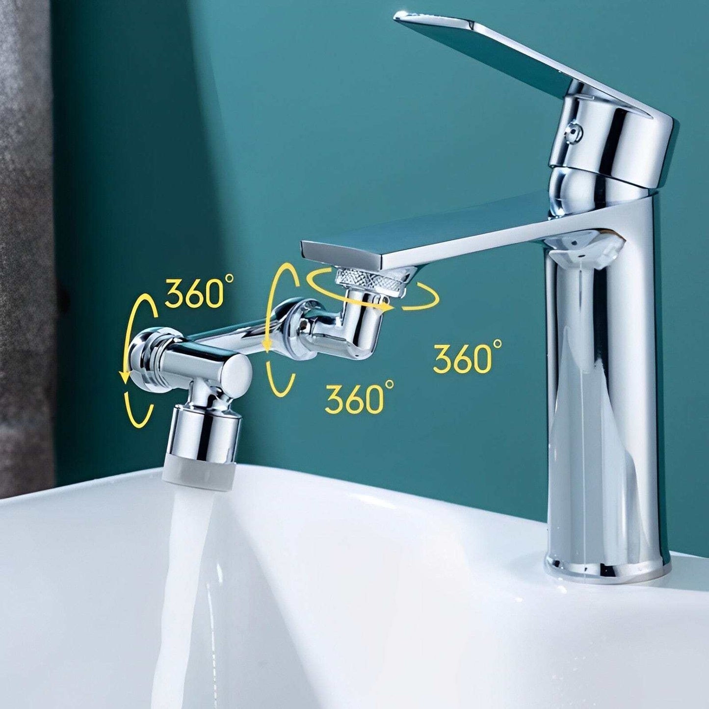 Rotating faucet extension